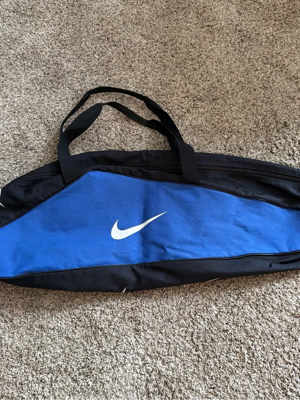 Nike Blue and Black Duffel for baseball/softball gear with White Swoosh